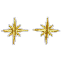 gouden sneeuwvlok patch 5,5 cm 2 stuks gouden sneeuwvlok patch 5,5 cm 2 stuks