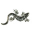 hagedis broche bewerkt met strass steentjes rood - 1