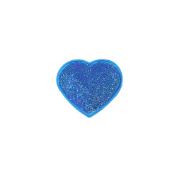 hart patch blauw fijne pailletten hart patch blauw fijne pailletten