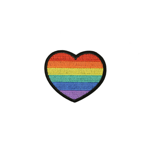 hart patch regenboog 6 x 6 cm