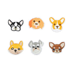 honden koppen applicatie set opstrijkbaar 6 stuks honden koppen applicatie set opstrijkbaar 6 stuks