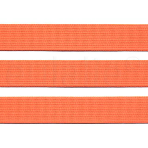 katoen tassenband 3 cm fluor oranje