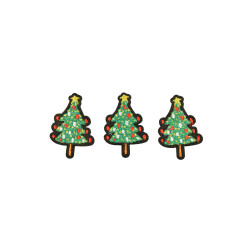 kerstboompjes rood wit patch 3 stuks kerstboompjes rood wit patch 3 stuks