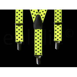kinderbretel fluor geel met zwarte stippen kinderbretel fluor geel met zwarte stippen