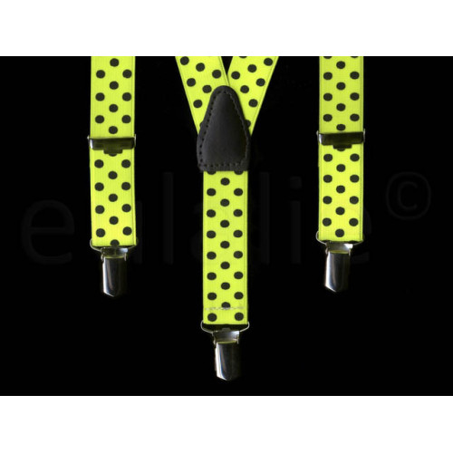 kinderbretel fluor geel met zwarte stippen kinderbretel fluor geel met zwarte stippen