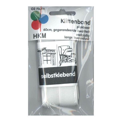 klittenband zelfklevend 60cm wit