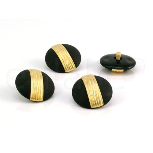knoop zwart goud 2.5cm