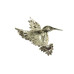 kolibri broche bewerkt met strass steentjes kobalt blauw - 1