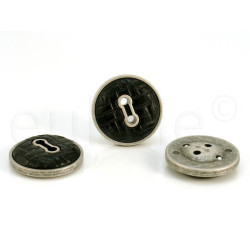 leatherlook knoop zwart 2.8 cm