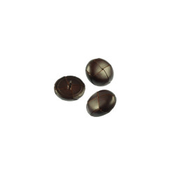 lederen knoop donker bruin 2.5 cm