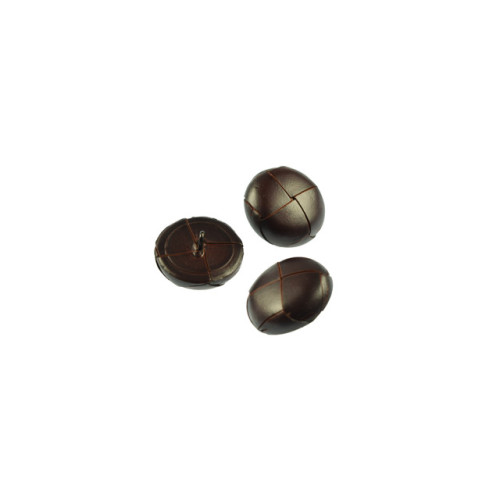 lederen knoop donker bruin 2.5 cm