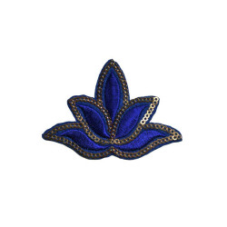 lotus bloem, Yackalasi patch donkerblauw goud lotus bloem, Yackalasi patch donkerblauw goud