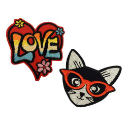 love cat patch set love cat patch set