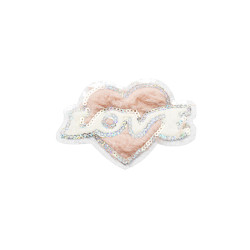 love hart applicatie van pluche en pailletten 9 x 6 cm love hart applicatie van pluche en pailletten 9 x 6 cm