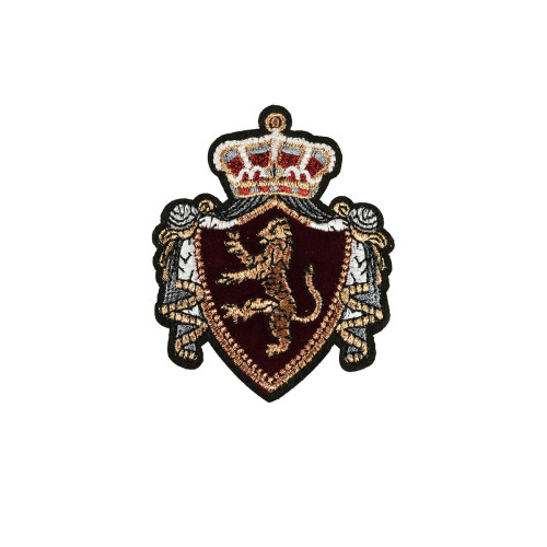 luxe fluwelen embleem applicatie donkerrood