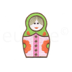 Matroesjka applicatie satijn groot groene hoofddoek