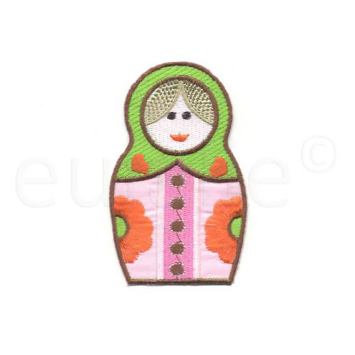 Matroesjka applicatie satijn groot groene hoofddoek