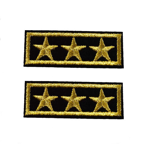 military rank patch set drie sterren