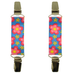mouwophouders bloemen roze blauw