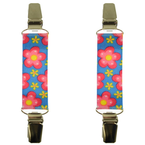 mouwophouders bloemen roze blauw