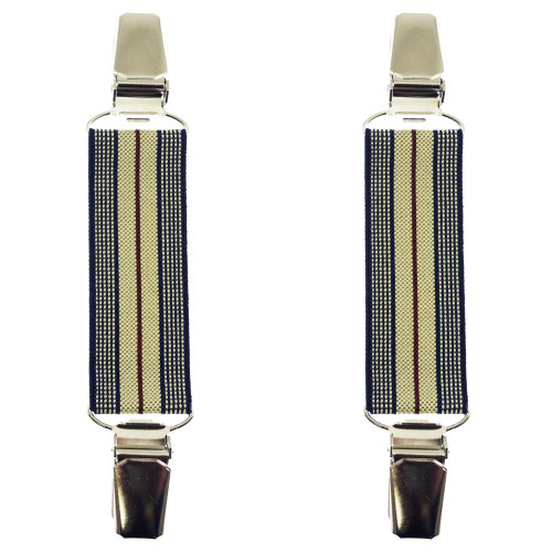 mouwophouders gestreept beige blauw