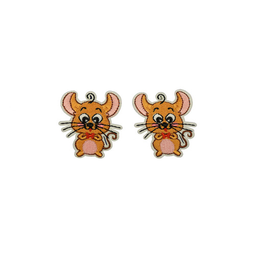 muis patch bruin roze 2 stuks
