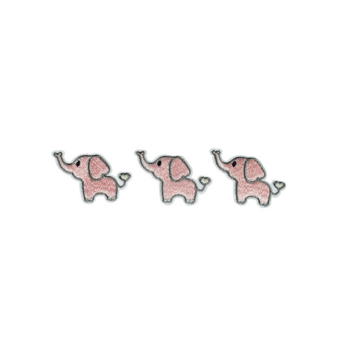 olifantjes patch roze HD 3 stuks