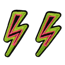 opstrijkbare applicatie bliksemflits neon 2 stuks opstrijkbare applicatie bliksemflits neon 2 stuks
