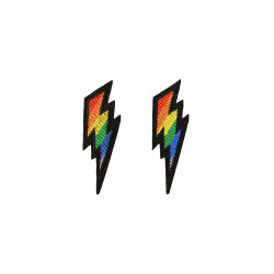 opstrijkbare applicatie bliksemflits regenboog 2 stuks opstrijkbare applicatie bliksemflits regenboog 2 stuks