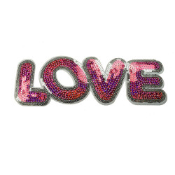 opstrijkbare applicatie love pailletten 24 x 8 cm opstrijkbare applicatie love pailletten 24 x 8 cm