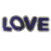 opstrijkbare love patch pailletten blauw 24 x 8 cm - 1