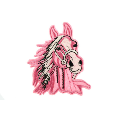 opstrijkbare paard patch roze