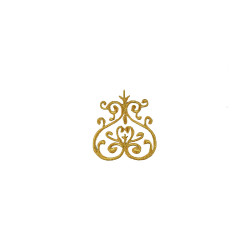 ornament applicatie goud geborduurd 6,5x7,5cm ornament applicatie goud geborduurd 6,5x7,5cm