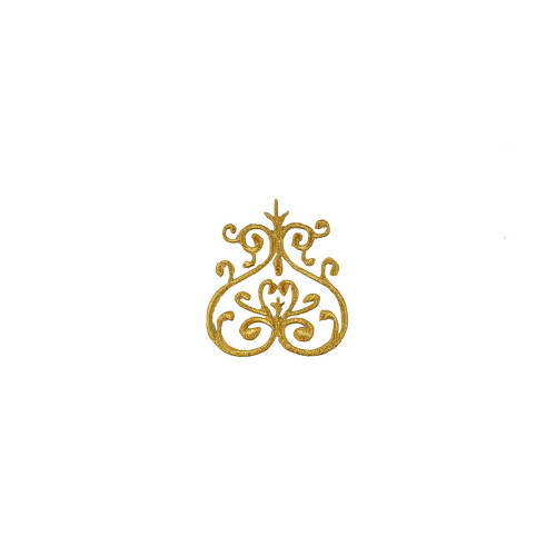 ornament applicatie goud geborduurd 6,5x7,5cm