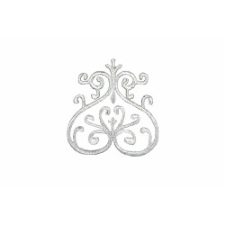 ornament applicatie zilver geborduurd 10x9cm ornament applicatie zilver geborduurd 10x9cm