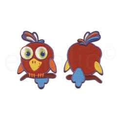 papegaai op stok front & back applicatie papegaai op stok front & back applicatie
