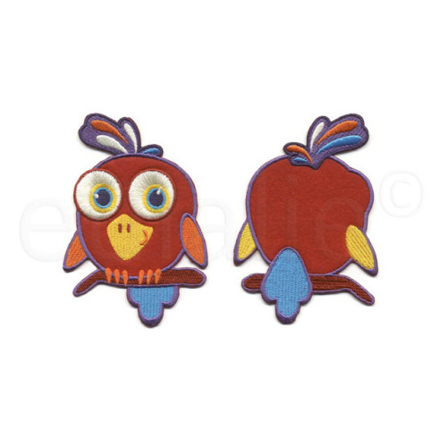 papegaai op stok front &amp; back applicatie