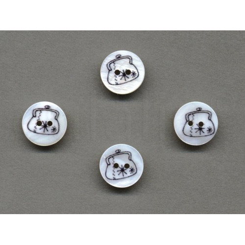 parelmoer knoop tasje 1.5 cm