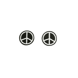peace embleem opstrijkbaar zwart wit 2 stuks peace embleem opstrijkbaar zwart wit 2 stuks