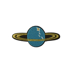 planeet saturnus applicatie blauw met gouden ringen planeet saturnus applicatie blauw met gouden ringen