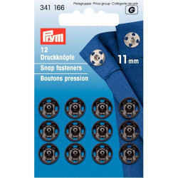 drukknoop messing 11mm zwart