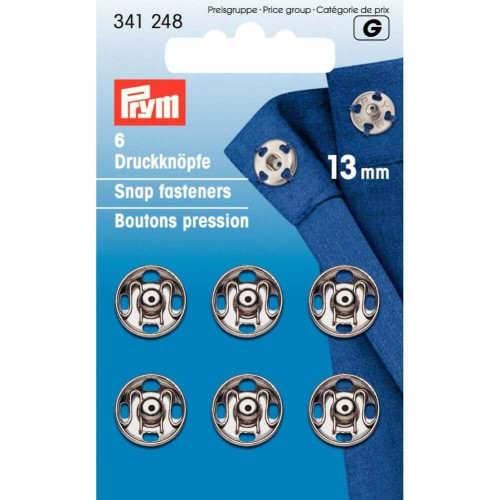 drukknoop messing 13mm zilver