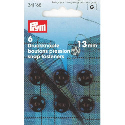 drukknoop messing 13mm zwart