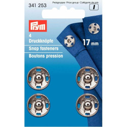 drukknoop messing 17mm zilver