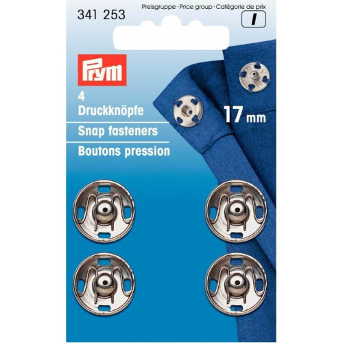 drukknoop messing 17mm zilver