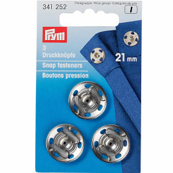 drukknoop messing 21mm zilver