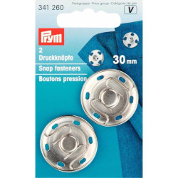 drukknoop messing 30mm zilver