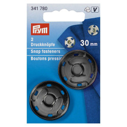 drukknoop messing 30mm zwart