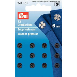 drukknoop messing 6mm zwart drukknoop messing 6mm zwart