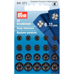 drukknoop messing assortiment 6 -11mm zwart drukknoop messing assortiment 6 -11mm zwart